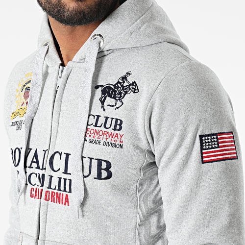Sweat Zippé Capuche Gantub Gris Chiné