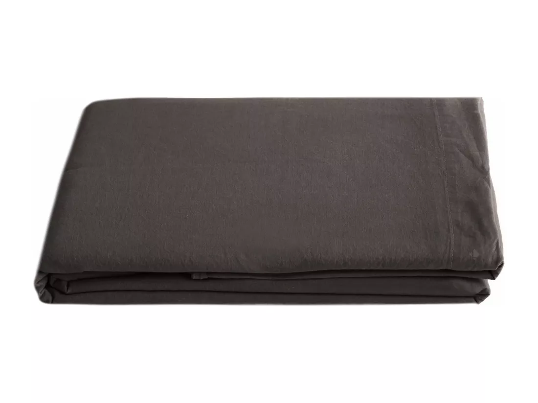 Drap plat 270x290 cm pur coton collection PALACE marron café