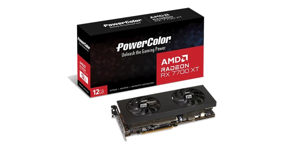 PowerColorRadeon RX 7700 XT 12GB GDDR6 grafische kaart  (1x HDMI, 3x DisplayPort, RDNA 3)