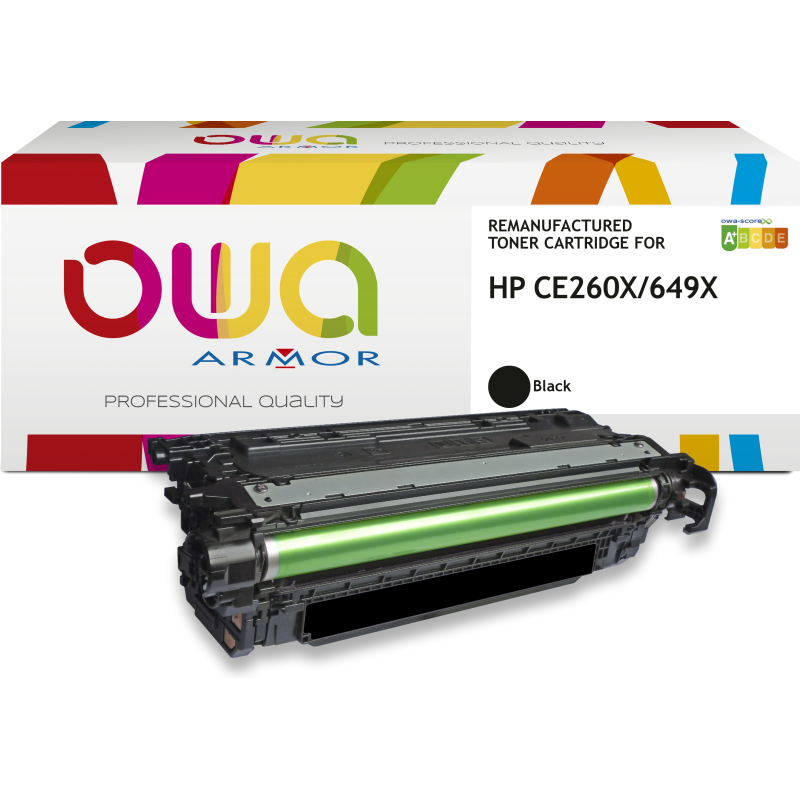 Toner remanufacturé OWA - haute capacité - Noir - pour HP CE260X