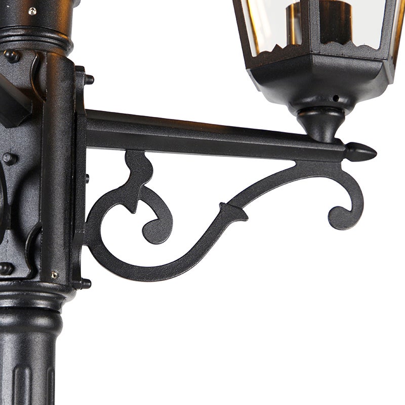 Buitenlantaarn, zwart, 220 cm, 3-lichts, IP44 - Havana