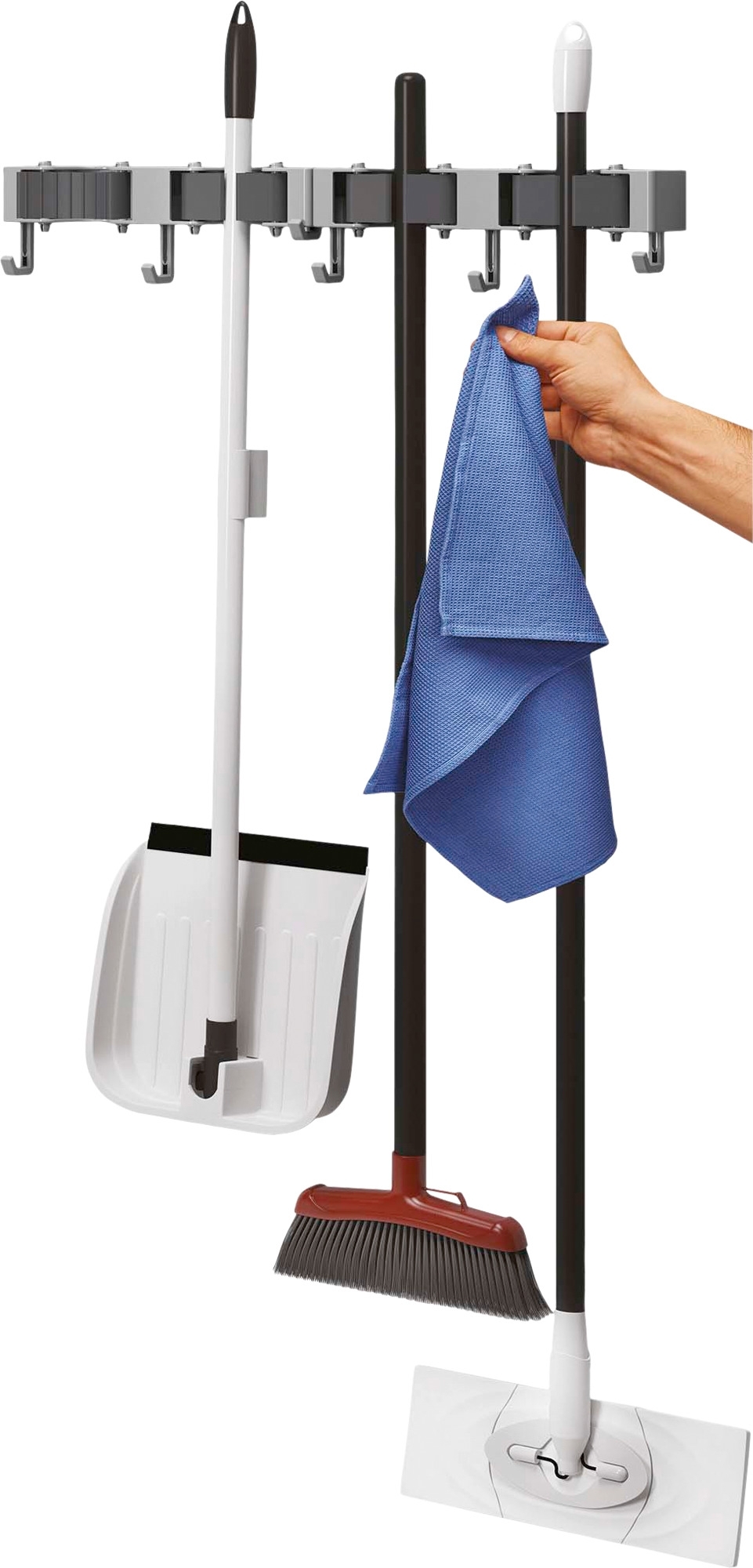 Metaltex Hang-up 6 Klemmleiste für Besen 3-er Set