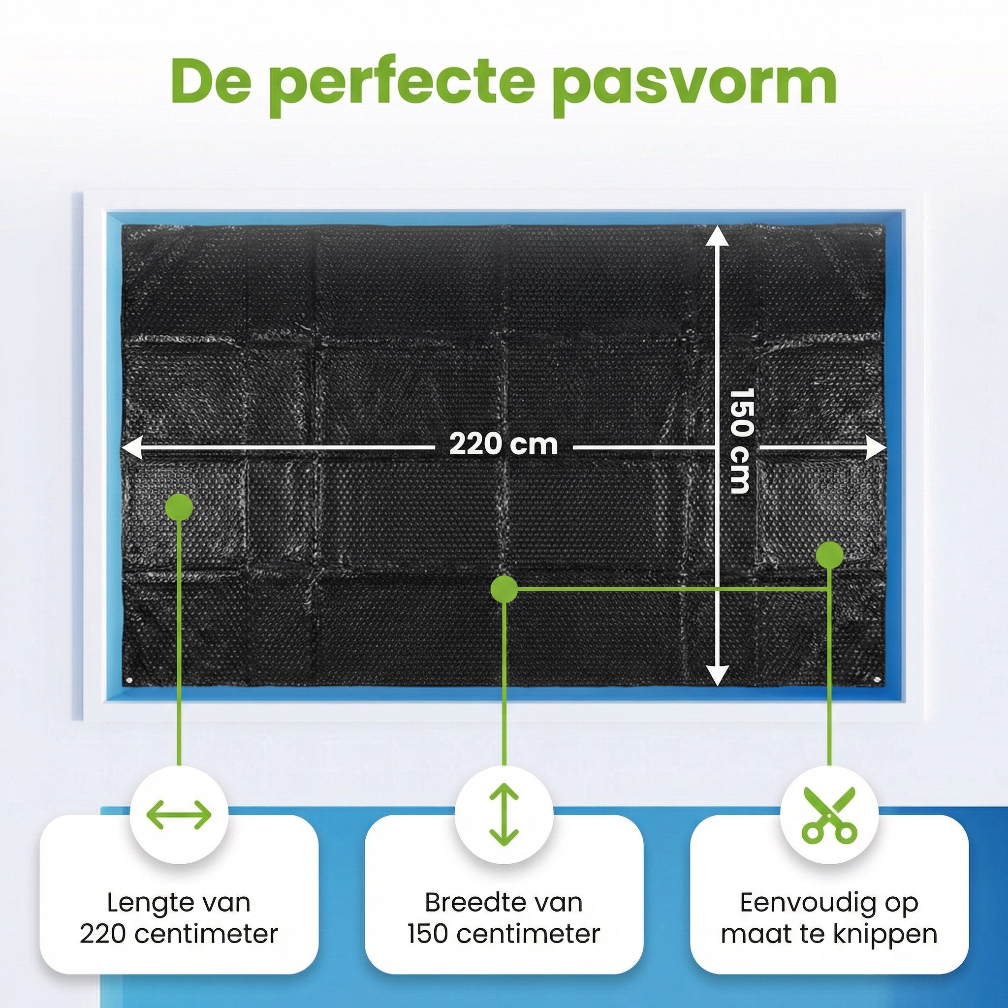 Comfortpool Pro 220x150 cm afdekzeil - Black