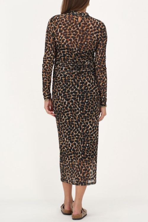 Mesh jurk met donkere panterprint