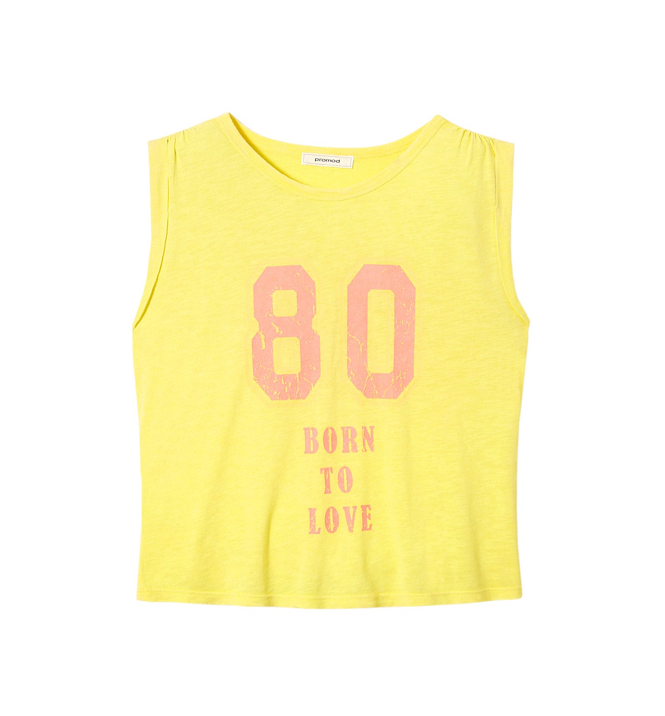 T-shirt à emmanchures US - Imprimé jaune citron