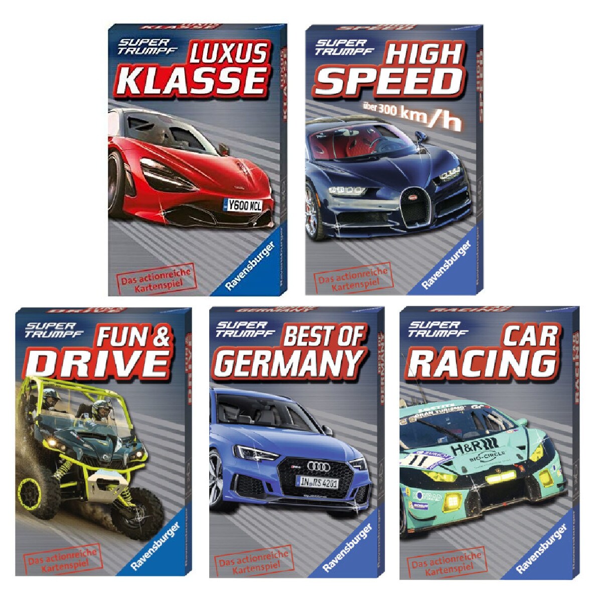 Ravensburger - Super Trumpf: Auto 5er Set Quartett Autofans Quartettspiele Sammlung