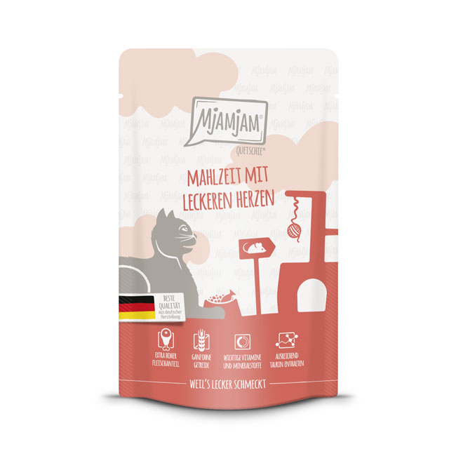 Quetschie Mahlzeit mit leckeren Herzen