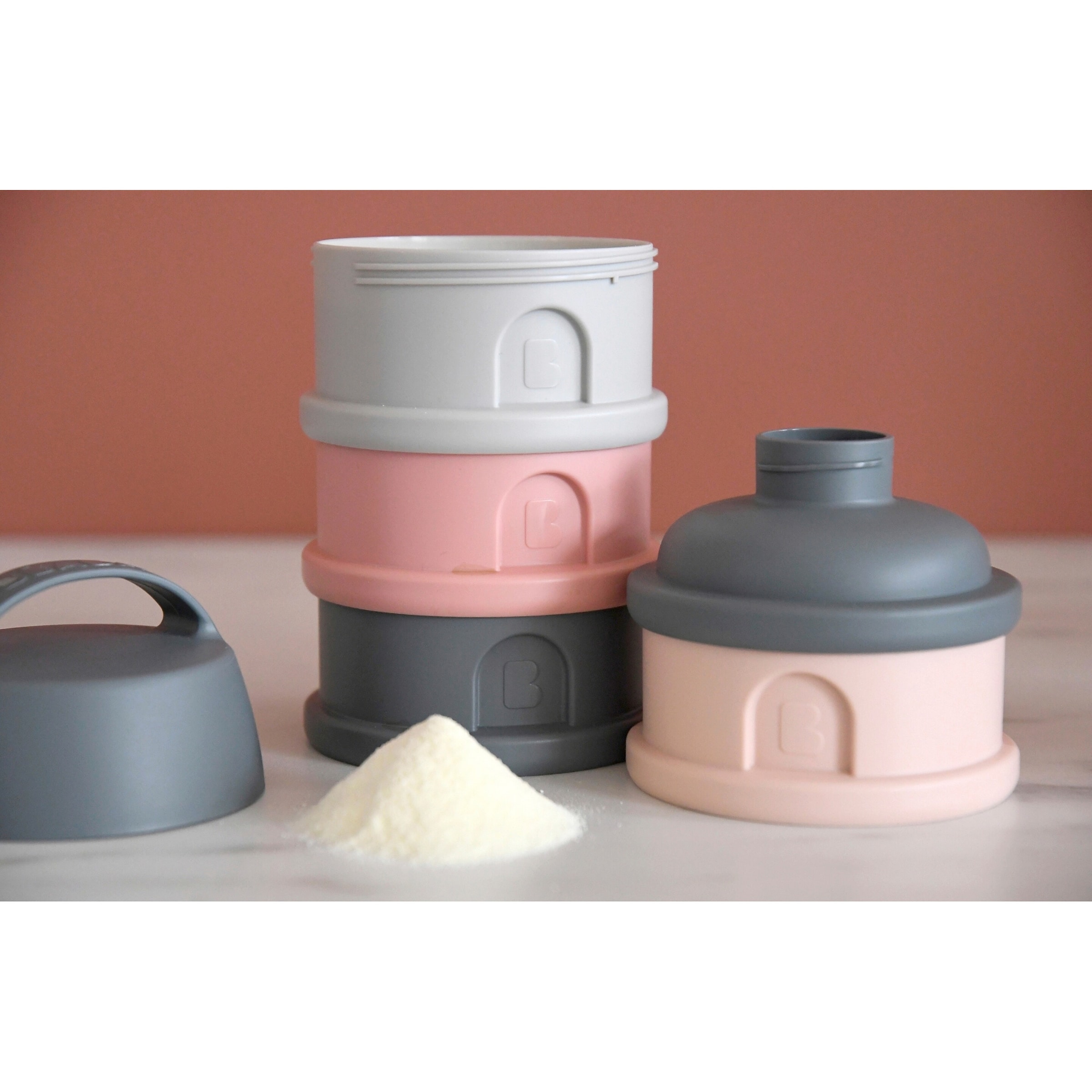 Beaba Milchpulver-Portionierer Mineral grau/rosa