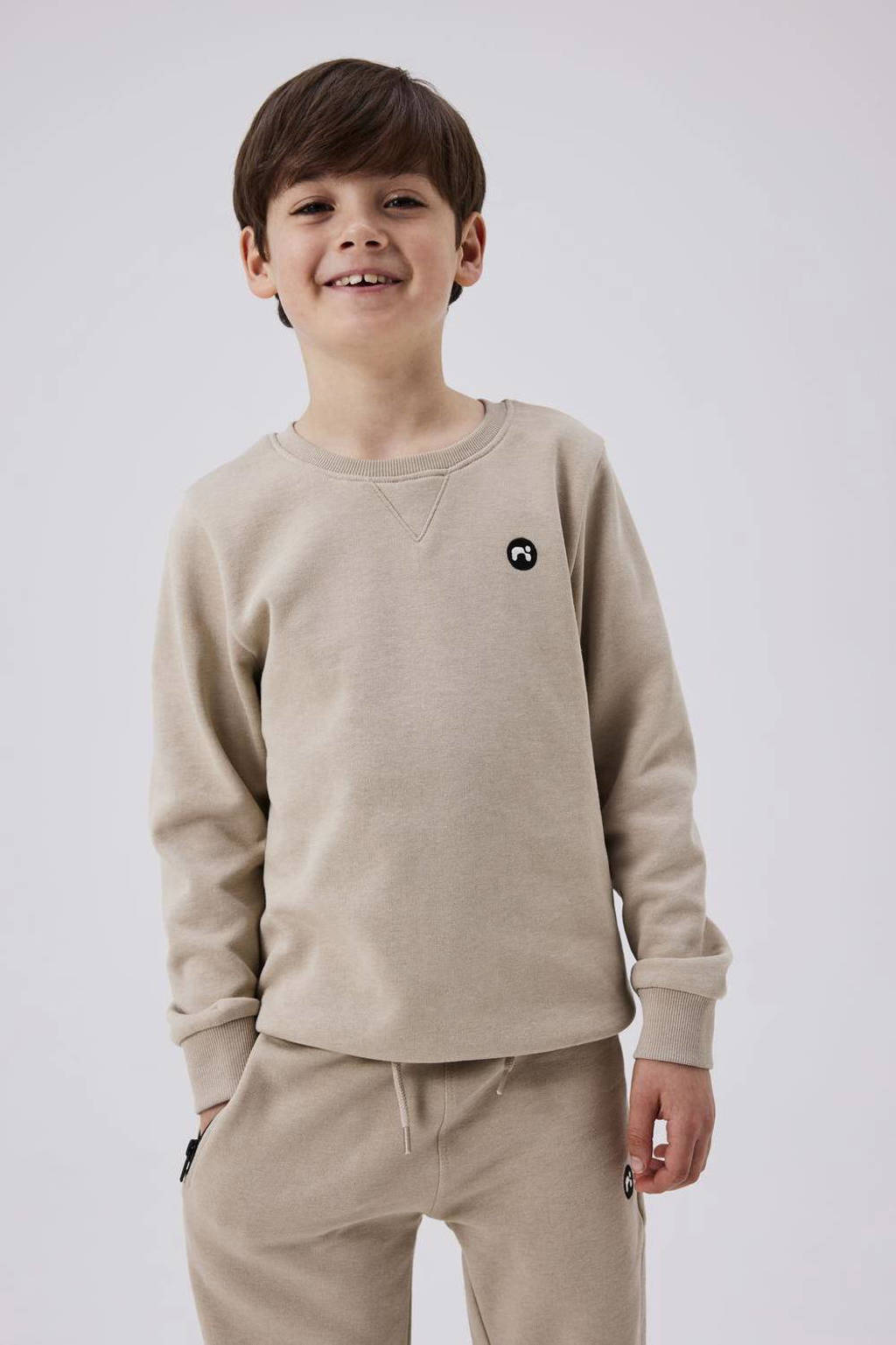 NAME IT sweater NKMVIMO lichtbruin