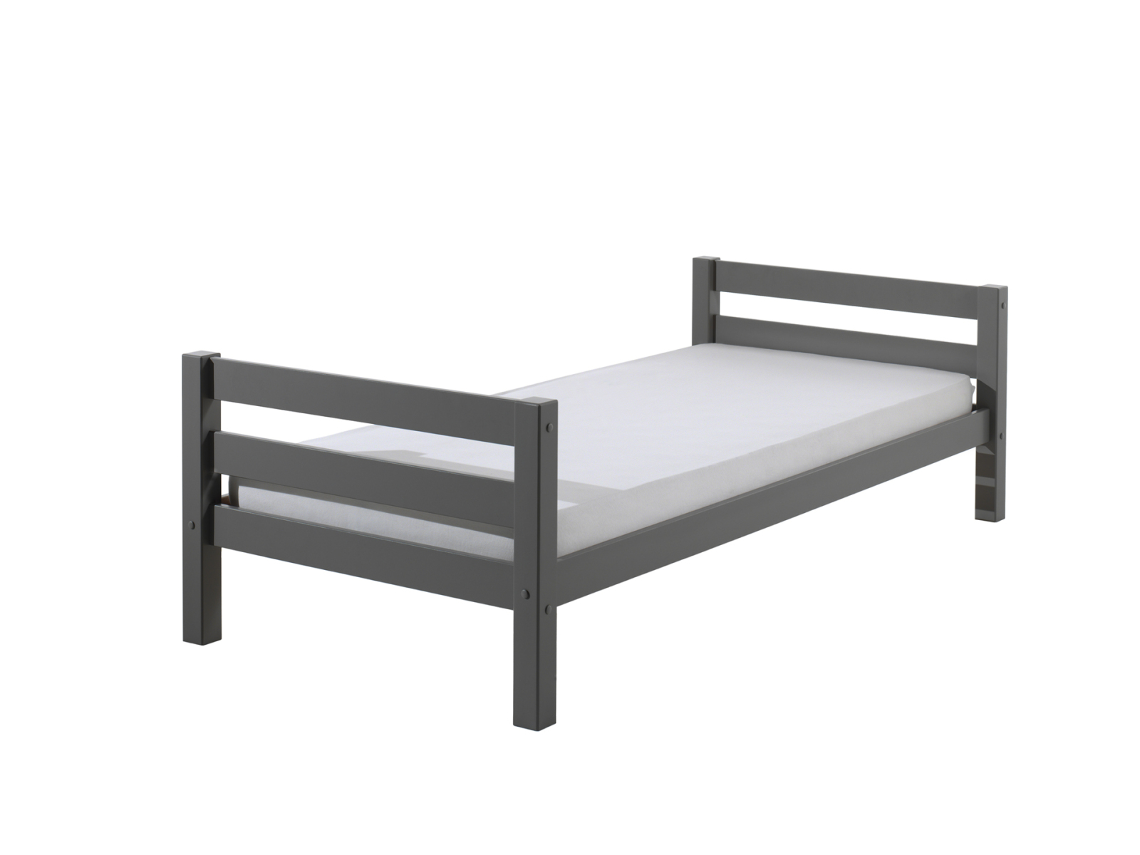 Einzelbett PINO - grau - Kiefer massiv - 90x200 cm