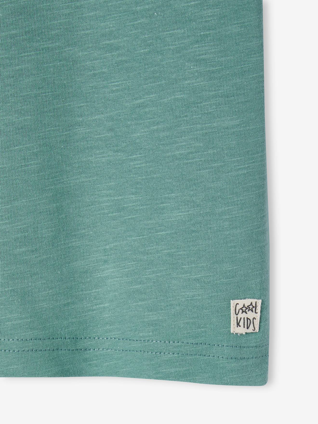 Camiseta de manga curta personalizável para meninos, azul claro