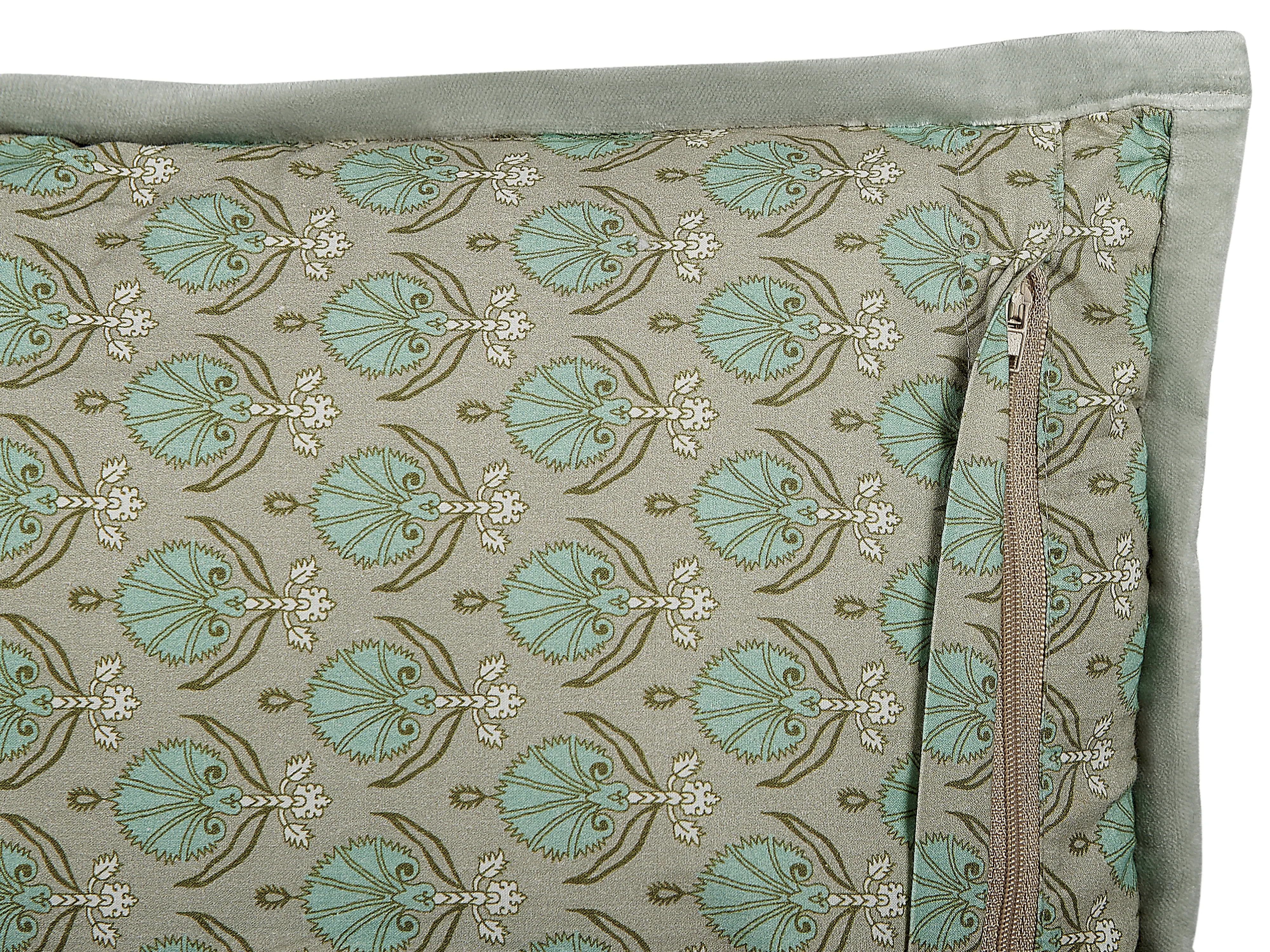 Set van 2 sierkussens PICTUS Fluweel 45 x 45 cm Groen bladpatroon