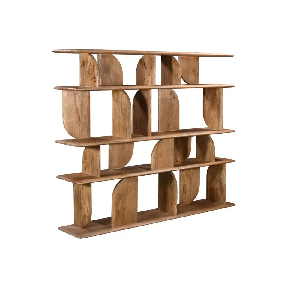 Wandkast Naturel Mangohout - Open - 170x35x140cm - Solis