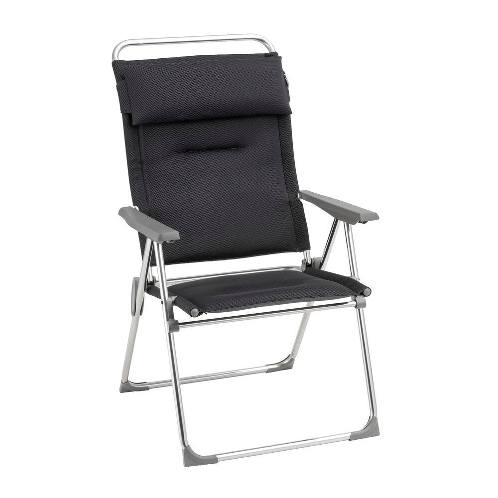 Gepolsterter Mehrpositions-Campingsessel Alu Cham XL AirComfort® Schwarz Acier