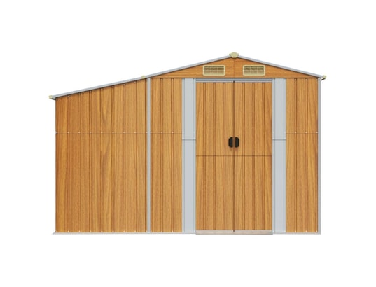 VIDAXL - Abri de jardin marron clair 277x279x179 cm acier galvanisé
