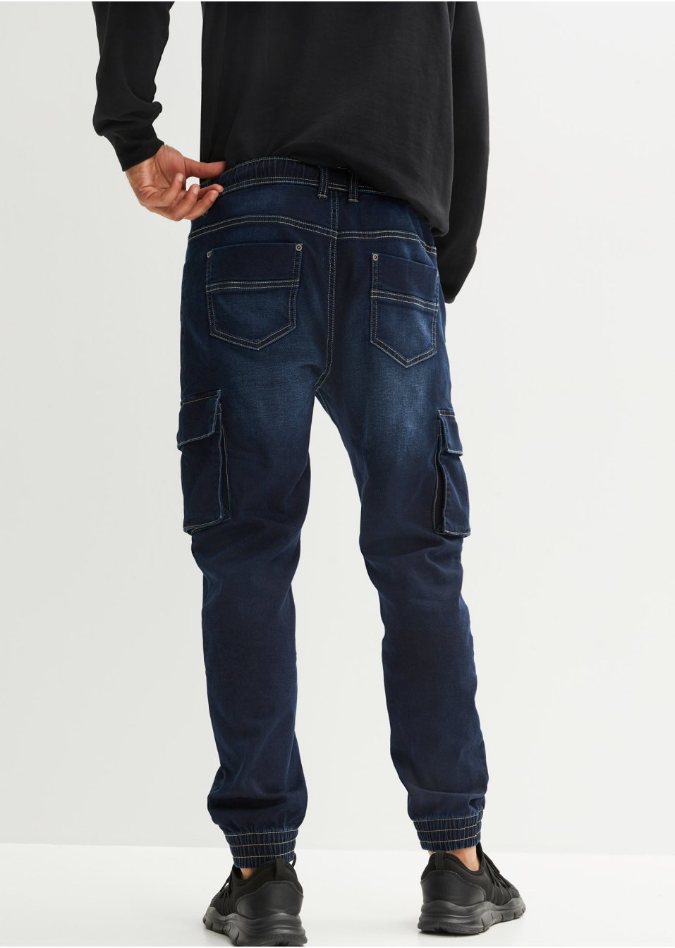 Jean cargo taille extensible Regular Fit, Straight