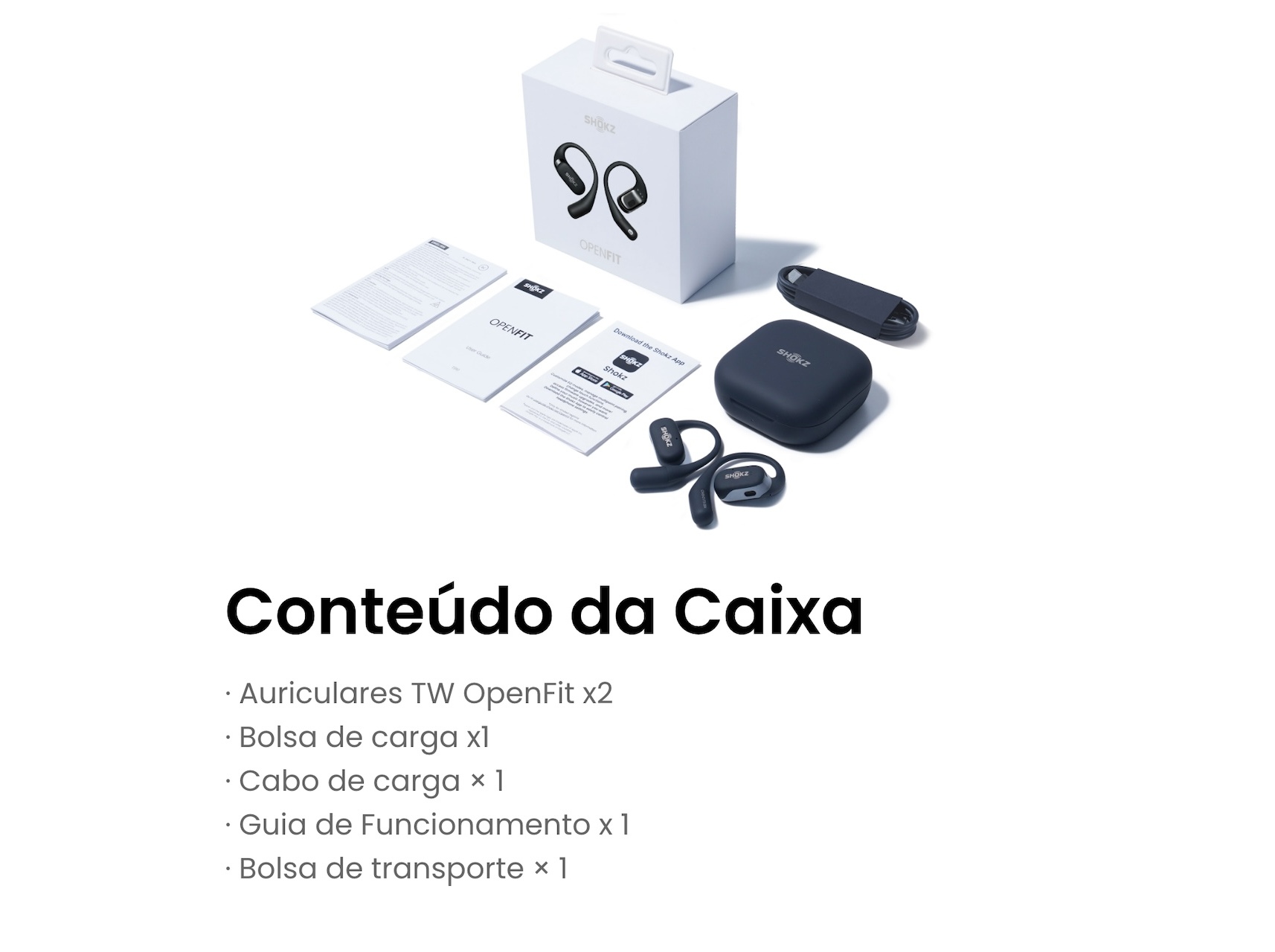 AURICULARES DESPORTIVOS DE CONDUÇÃO ÓSSEA SHOKZ T910-ST-BK OPENFIT PRETO
