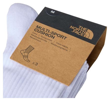 3 Paires de Chaussettes The North Face Multi Sport Blanc