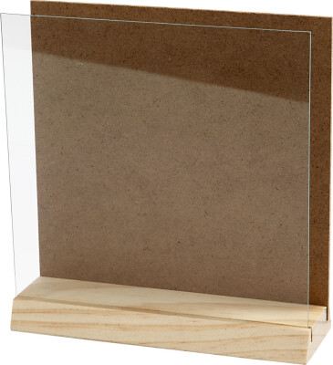 3D Plade Med Glas - Str. 15X15 CM