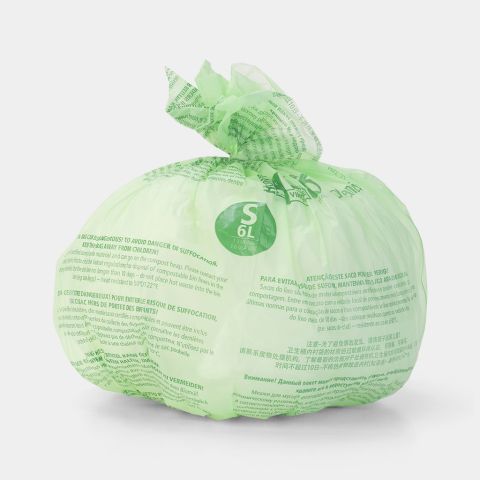 Composteerbare PerfectFit Vuilniszakken Code S (6 liter), rol van 10 stuks