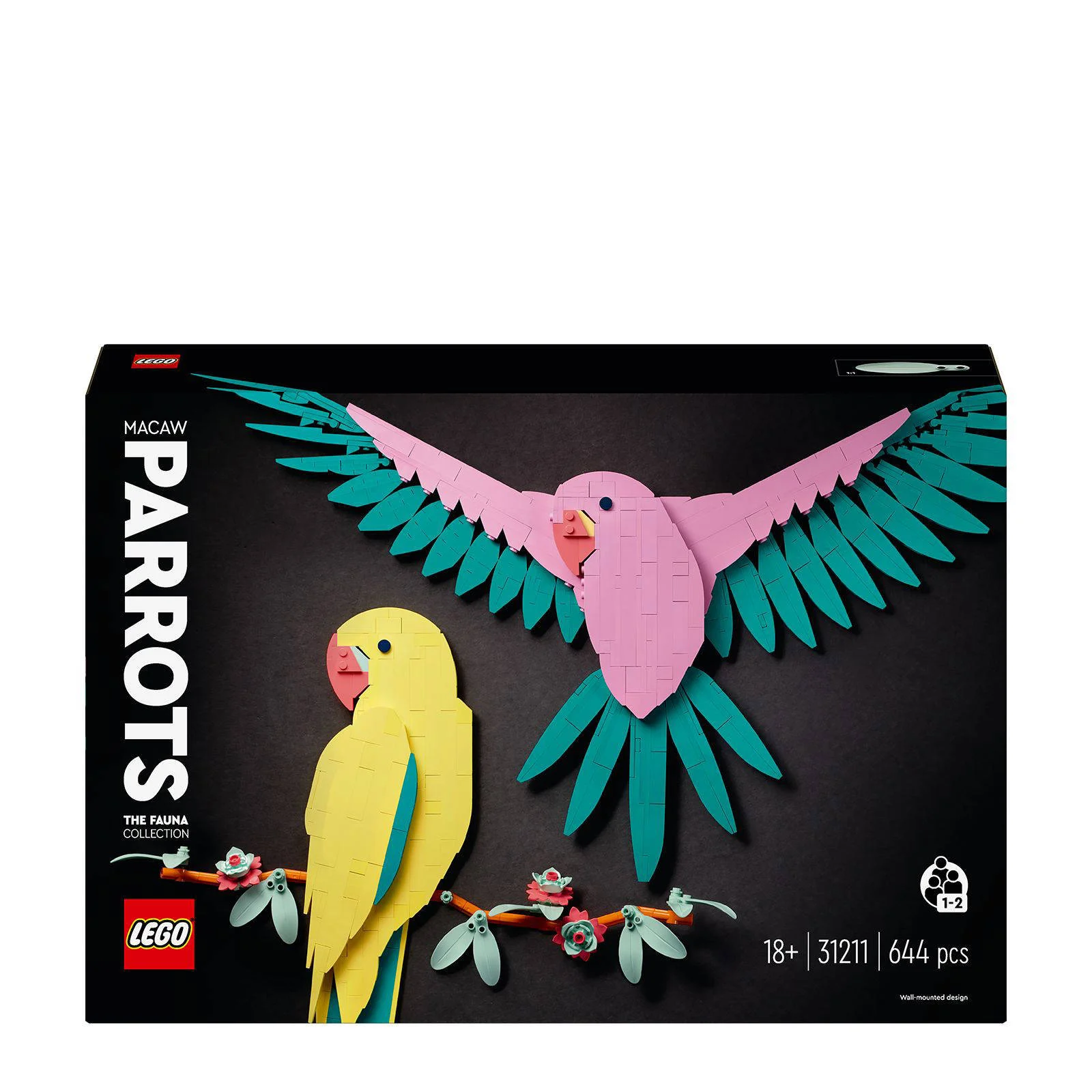 LEGO De Faunacollectie – Kleurrijke papegaaien Muurdecoratie en Knutselset 31211