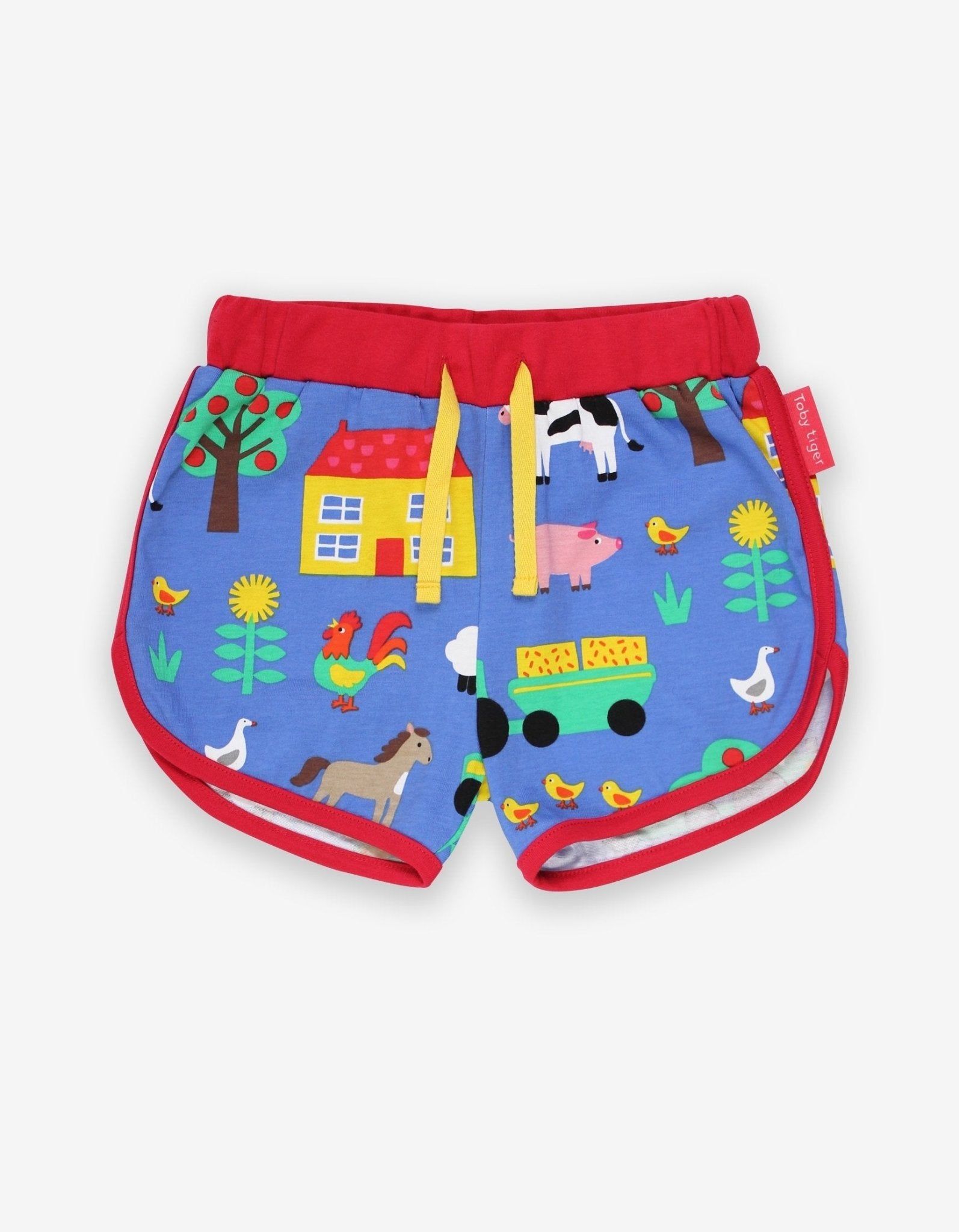 Toby Tiger Jogging Shorts mit Bauernhof Print
