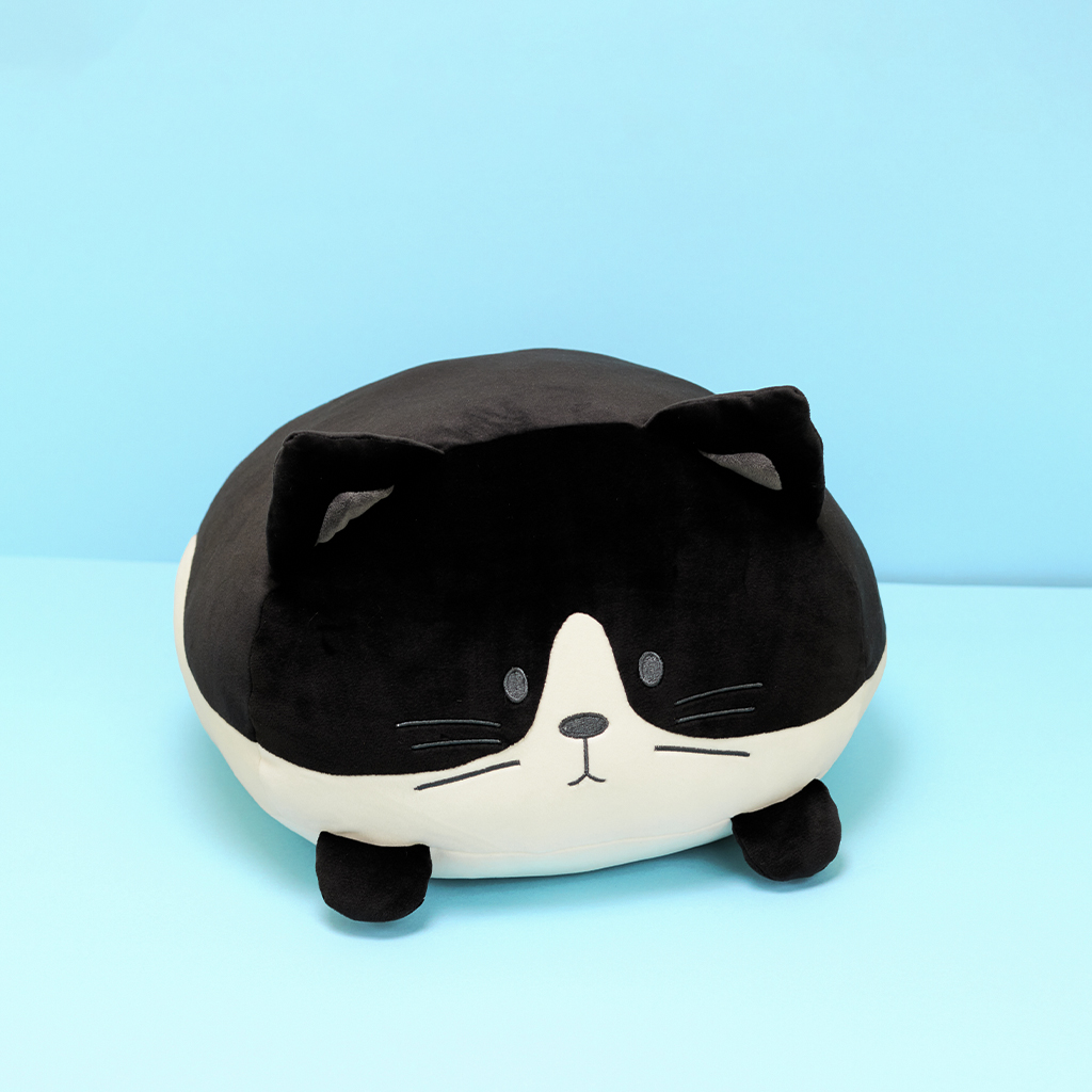 Almofada Balvi Kitty Tailcoat, preta e branca, um brinquedo de pelúcia super macio, poliéster, 20x33x30 cm