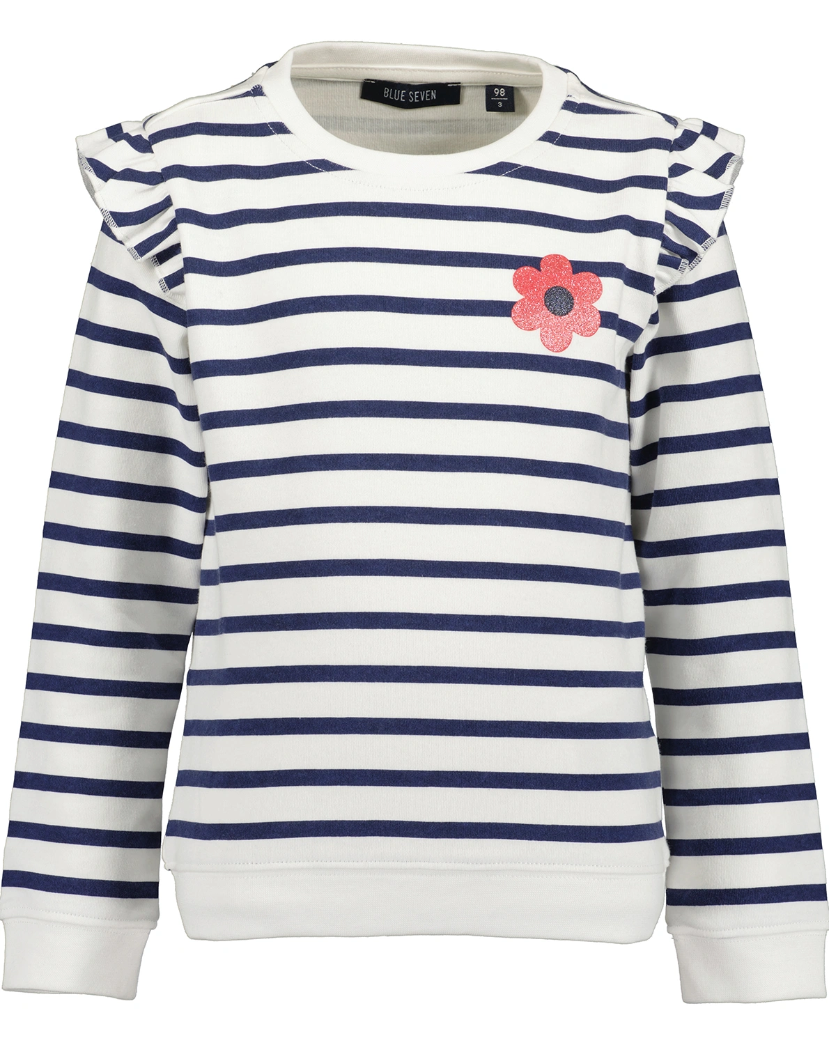 Sweatshirt SMALL FLOWER in blau/weiß gestreift