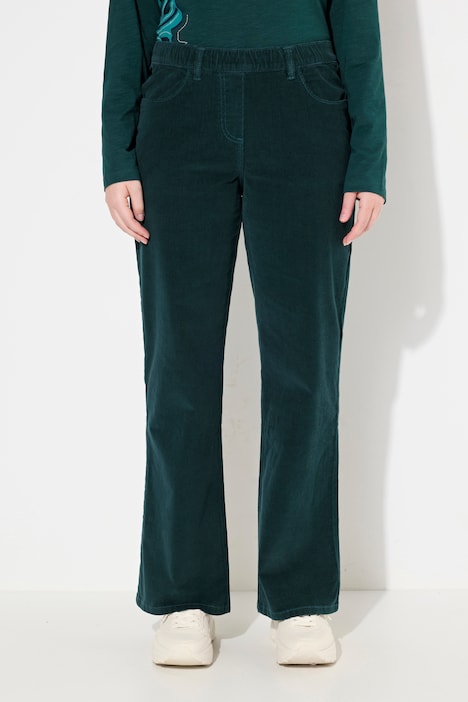 Cordhose Mary, weites Bein, Elastikbund, Biobaumolle