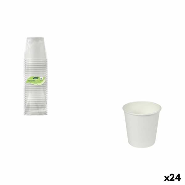 Sett med glass Algon Hvit 80 ml 30 Deler (24 enheter)