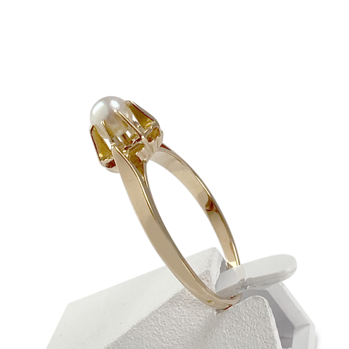 Bague d'occasion or 750 jaune perle de culture