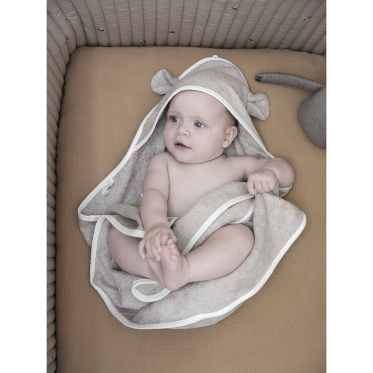 Fabelab Hooded Baby Towel - Bear - Beige Beige