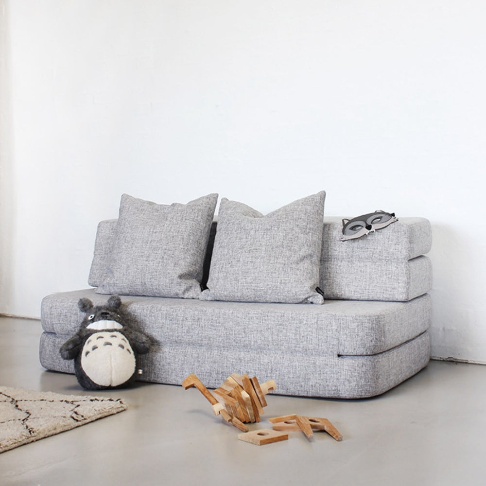 Køb by KlipKlap 3 Fold Sofa Beige With Sand KK 3 Fold Single Multi Grey With Grey KK 120 Cm