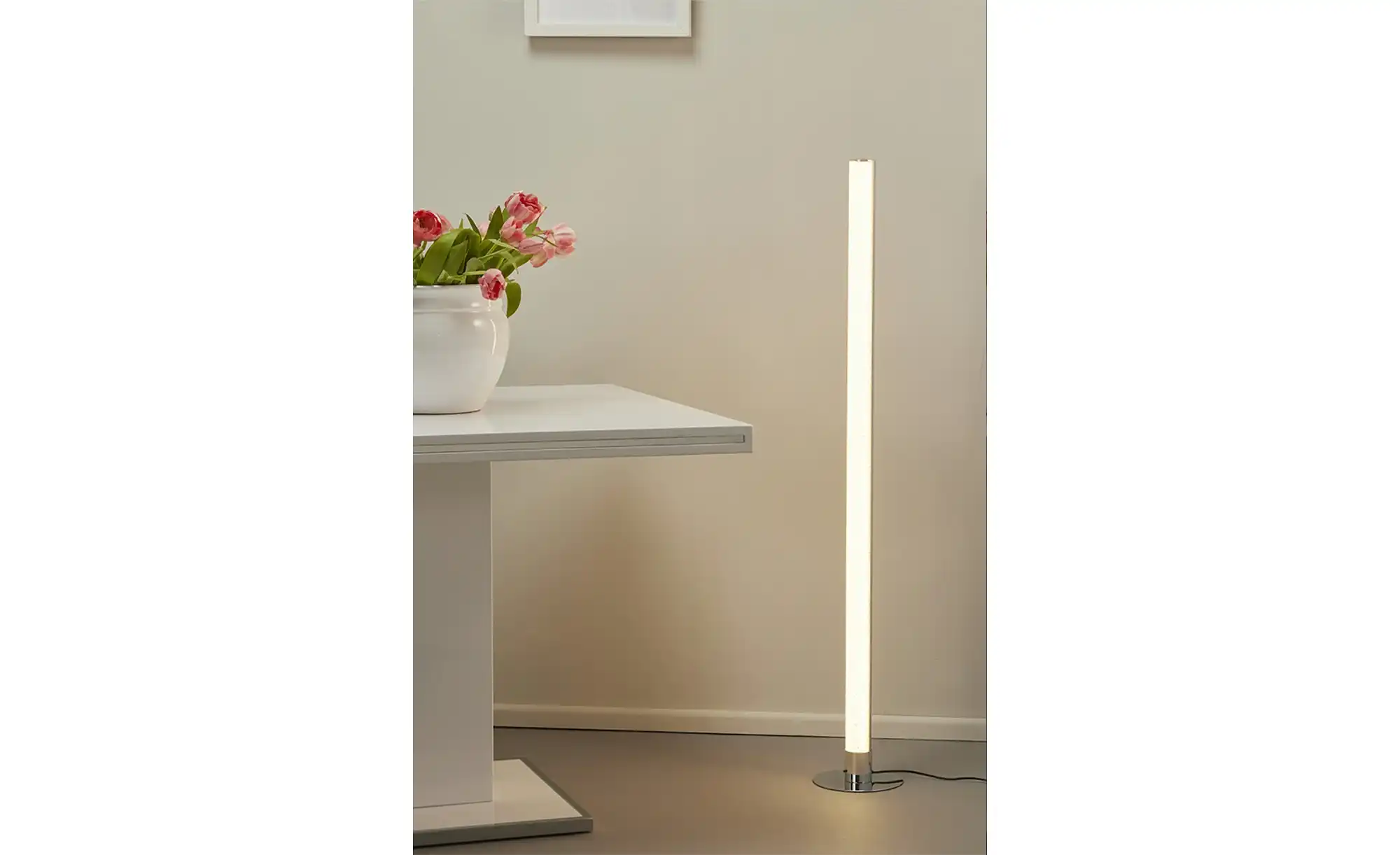 KHG LED-Stehleuchte, 1-flammig, chrom, mit Kristallapplikation