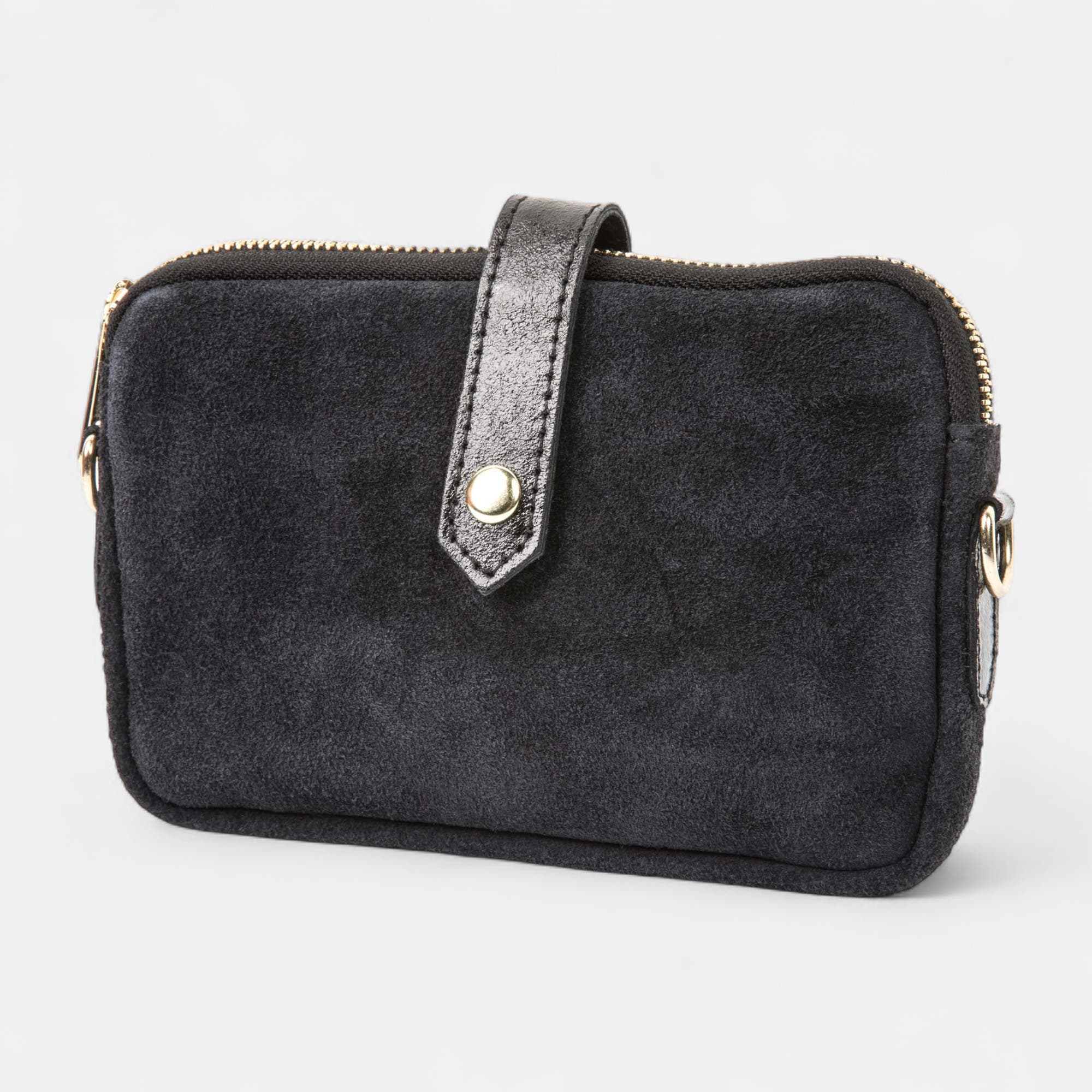 Sac bandoulière en cuir noir