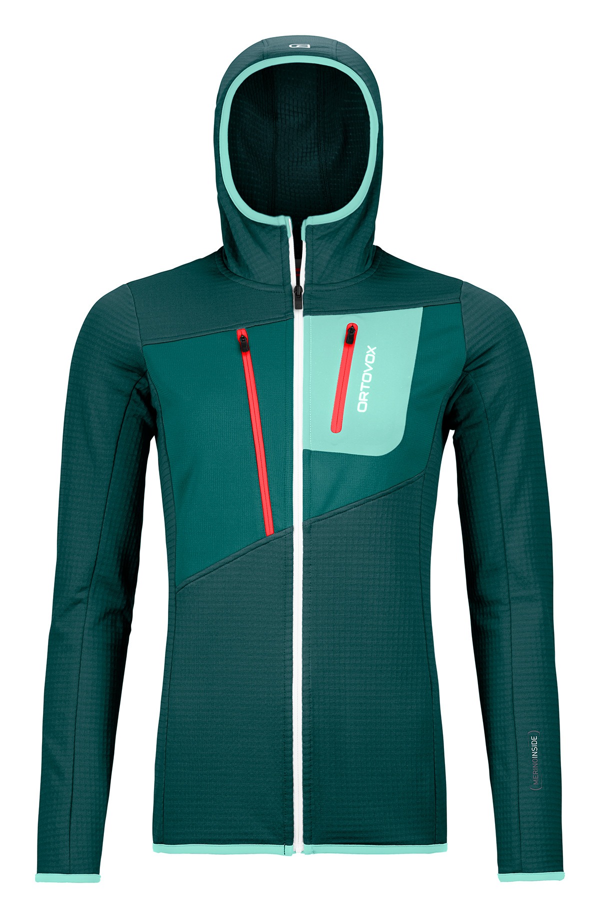 Fleece Grid Hoody Dame 62301/dark pacific