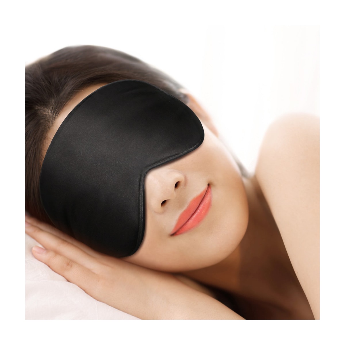 Sovemaske 100% silke Svart