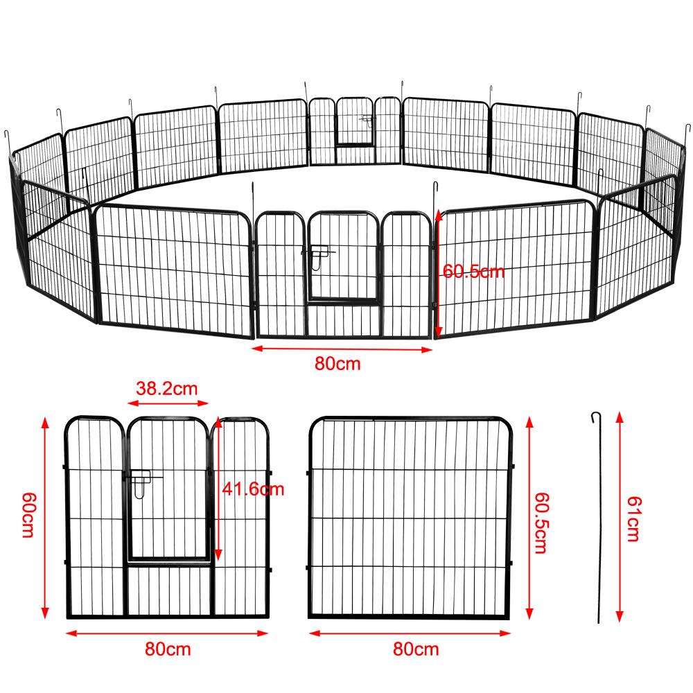 Yaheetech Freigehege Welpenlaufstall Welpenzaun Gehege Laufstall,Outdoor oder Indoor (16 Panele)