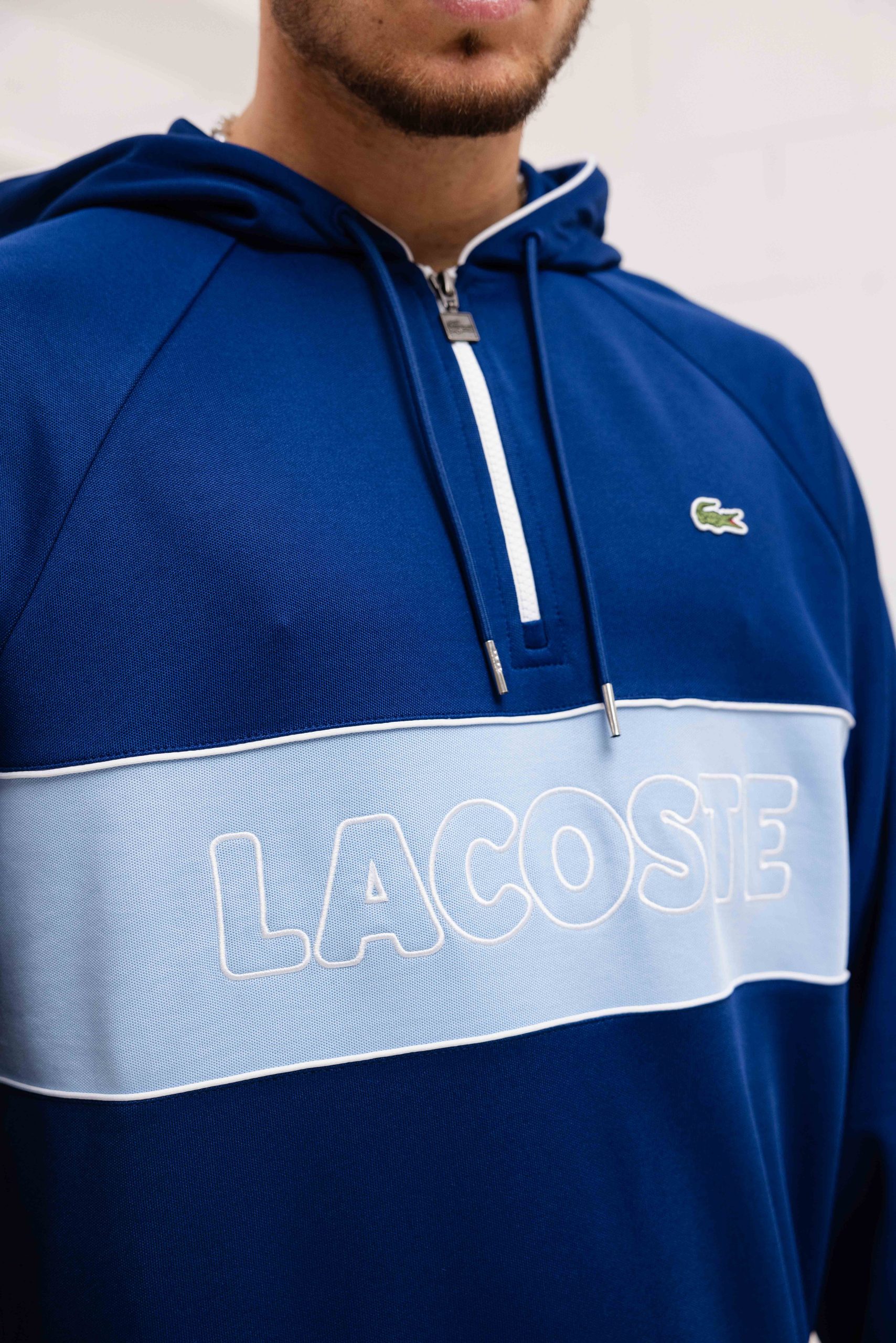 Lacoste Paris Relaxed Hoodie Heren Donkerblauw