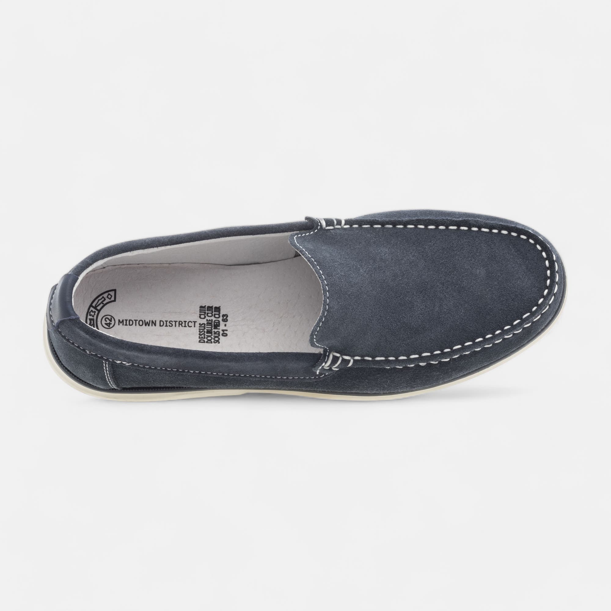 Chaussures bateau Homme en cuir jeans