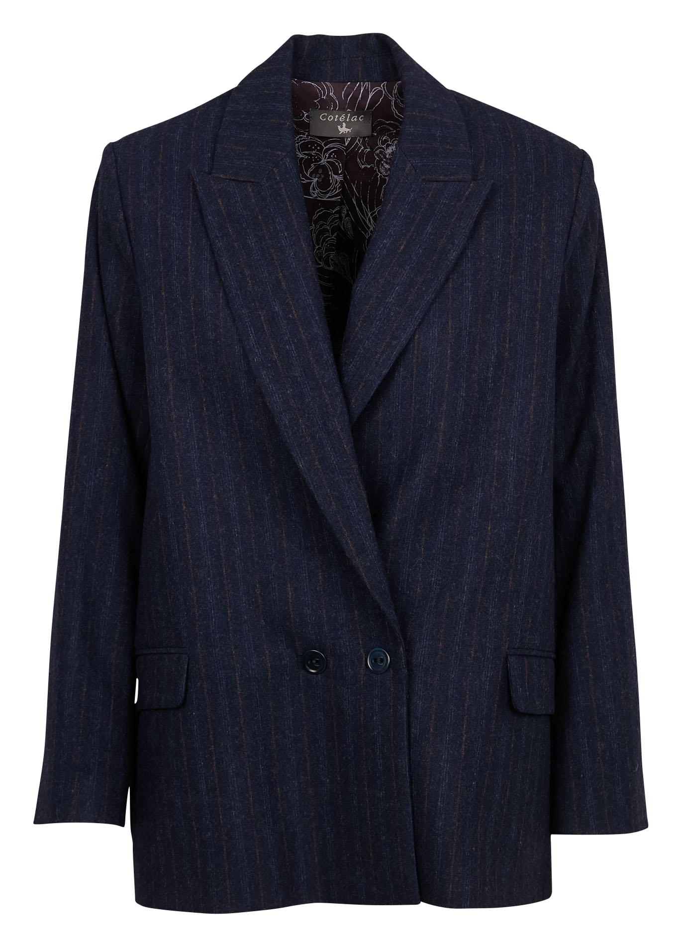 Veste tailleur oversize en laine mélangée | Bleu
