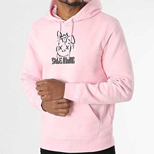 Sweat Capuche Lapin King Rose Noir