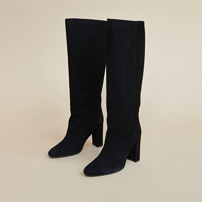 Bottes hautes  en velours noir