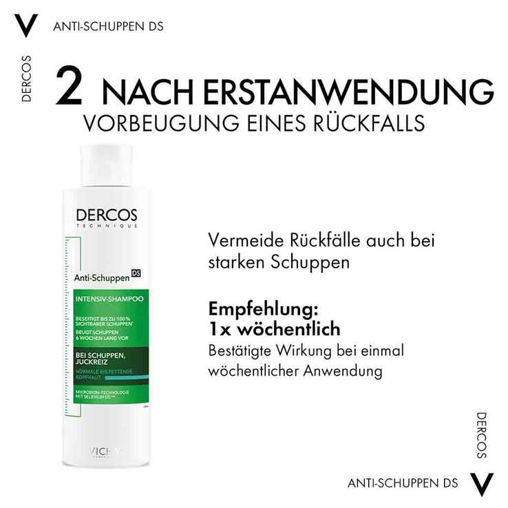 Vichy Dercos Anti-Schuppen Sensitive Pflegeshampoo bei empfindlicher Kopfhaut, 200 ml
