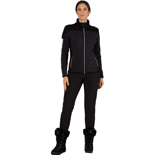 Veste polaire CMP WOMAN STRETCH PERFORMANCE FLEECE NERO BIANCO