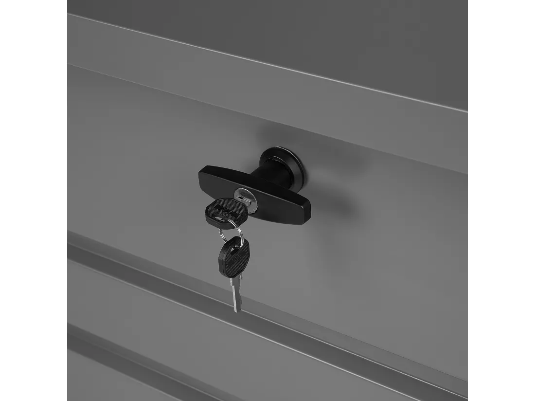 Coffre de rangement CEBROSA Métal 132 cm 62 cm Gris