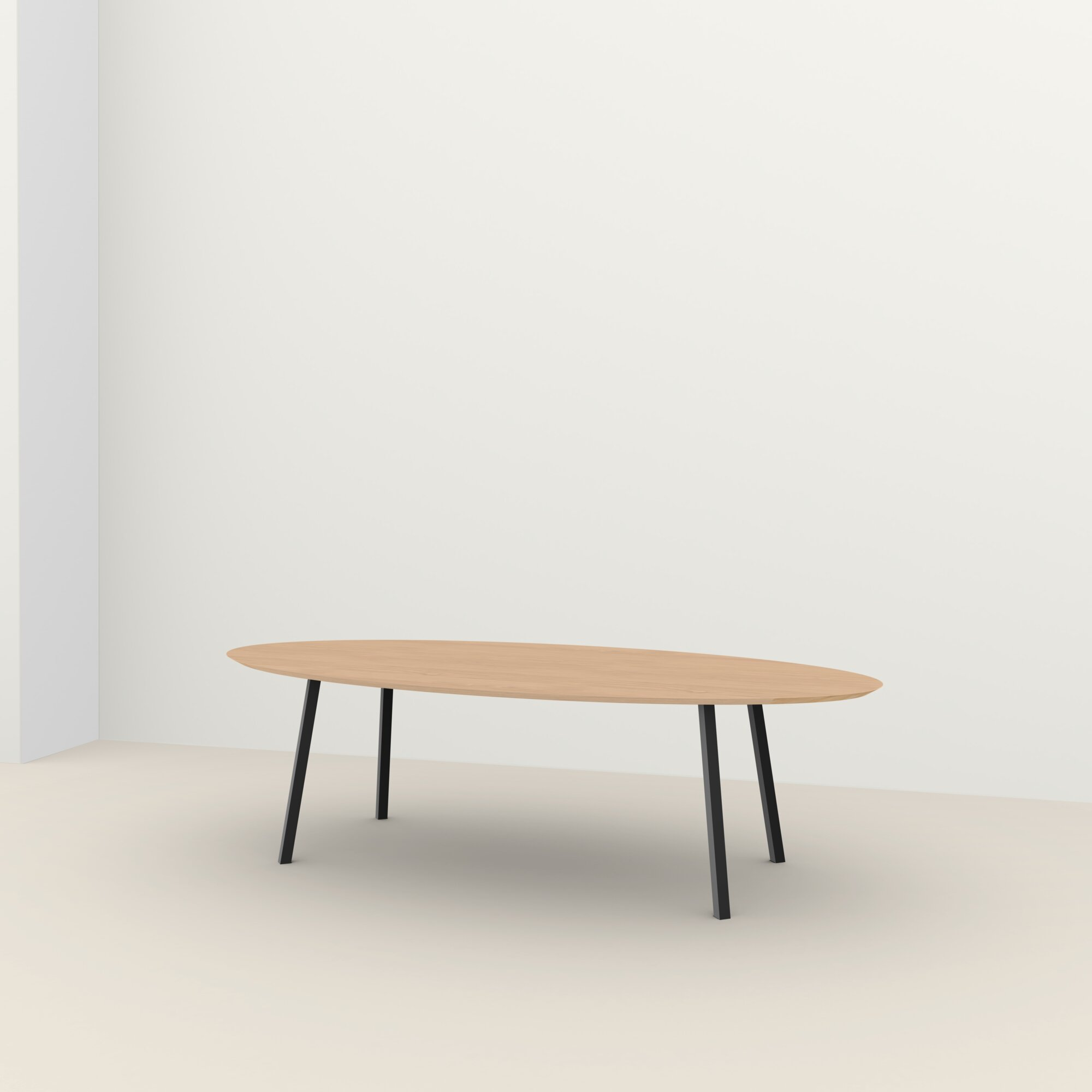 Studio HENK tafel New Classic Ovaal, zwart frame - Smart Collectie 260 x 120 cm | Eikenhout | Verjongde rand | Frame Zwart