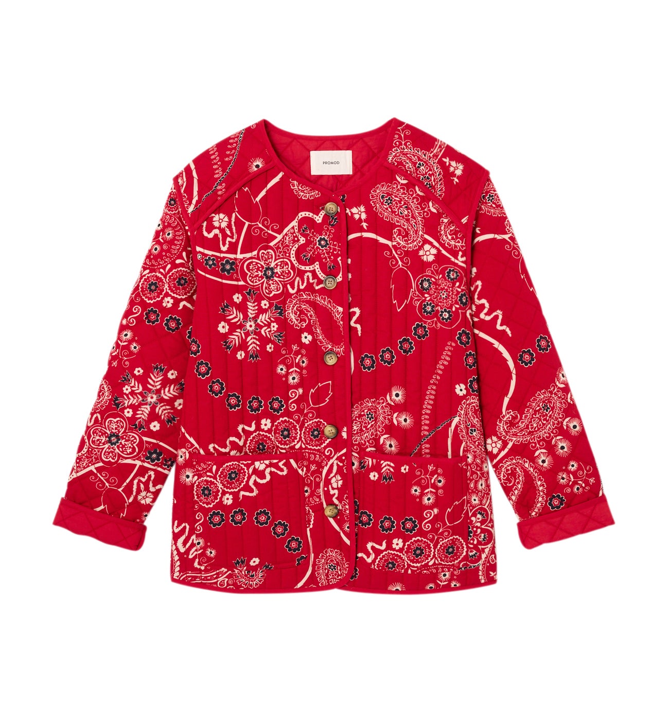 Veste matelassée MADELEINE - Imprimé rouge
