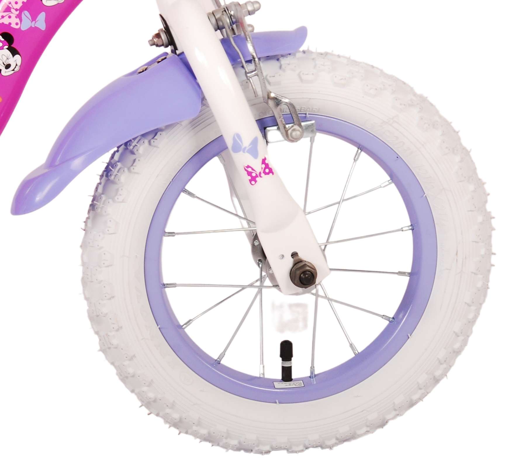 Kinderfahrrad Disney Minnie für Mädchen 12 Zoll Kinderrad in Rosa