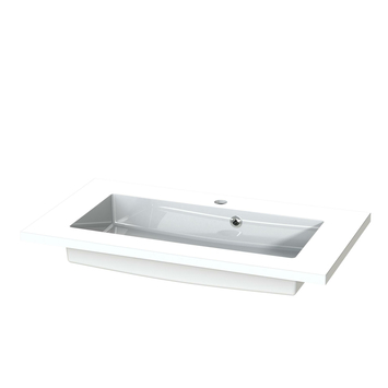 Tiger Karlo badkamermeubel 80 cm chalet eiken met wastafel hoogglans wit